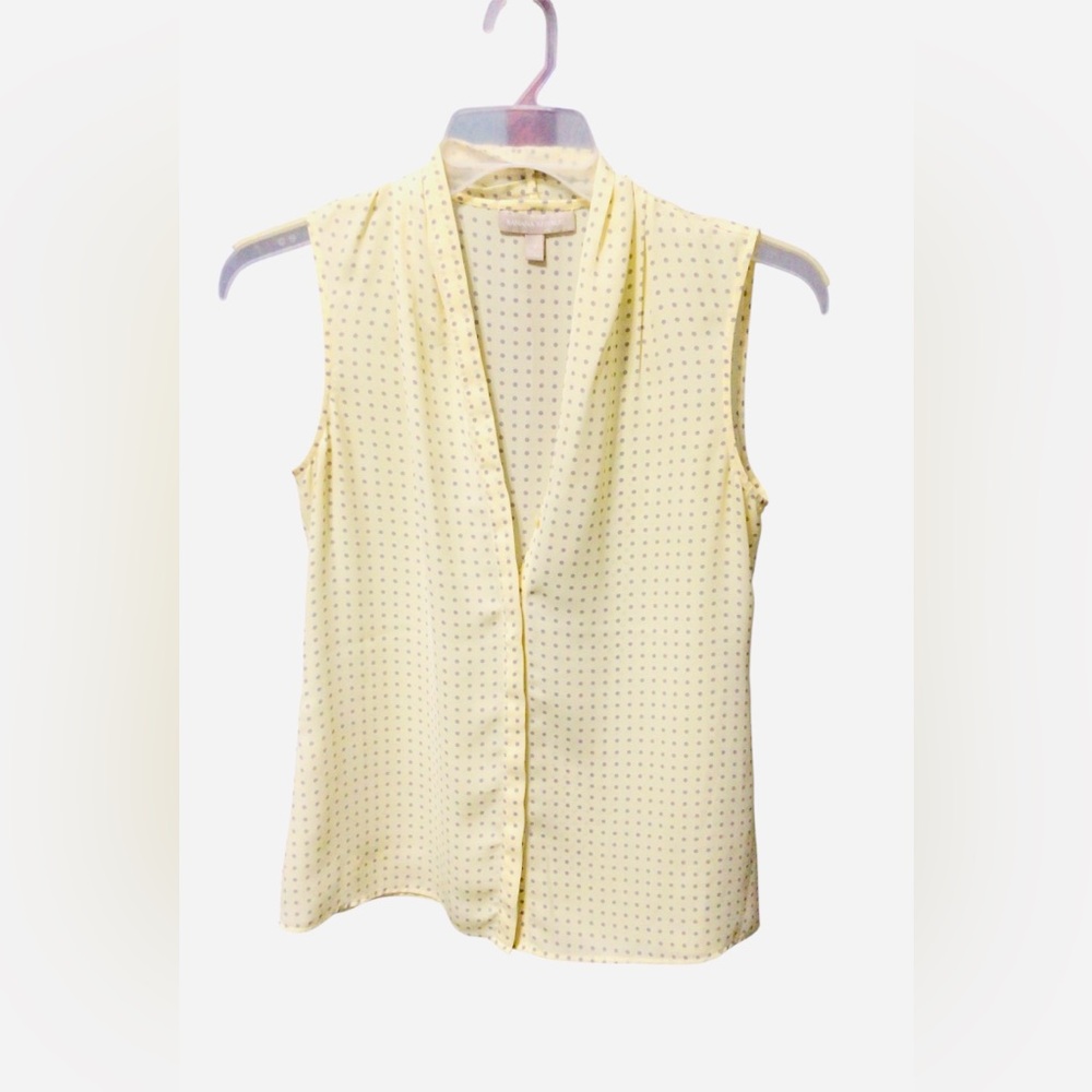 Banana Republic Light Yellow Polka Dot Blouse